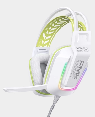 Onikuma X13 RGB Wired Gaming Headset | USB + 3.5mm | RGB Lighting | 50mm Driver | Inline Controls Mic - White